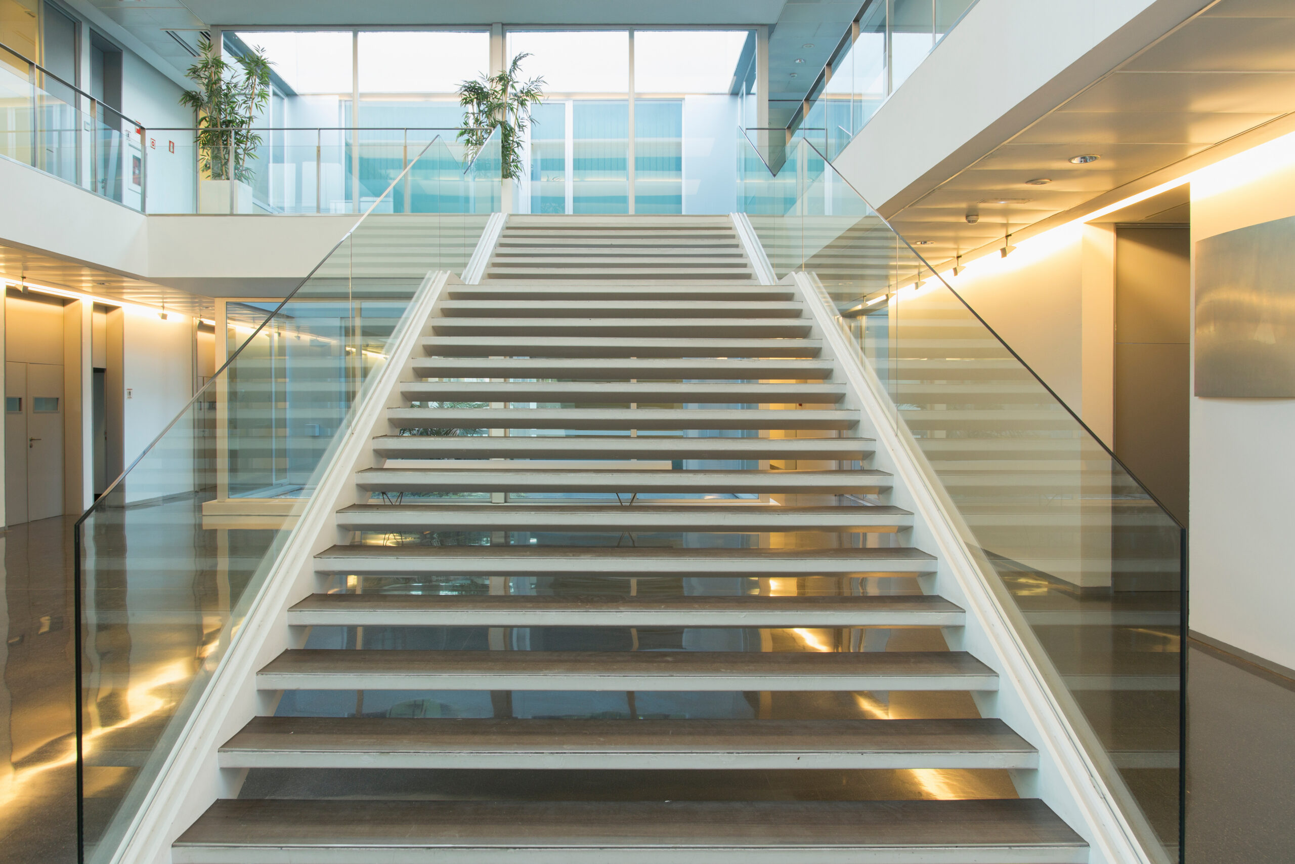 modern stairs in empty business office